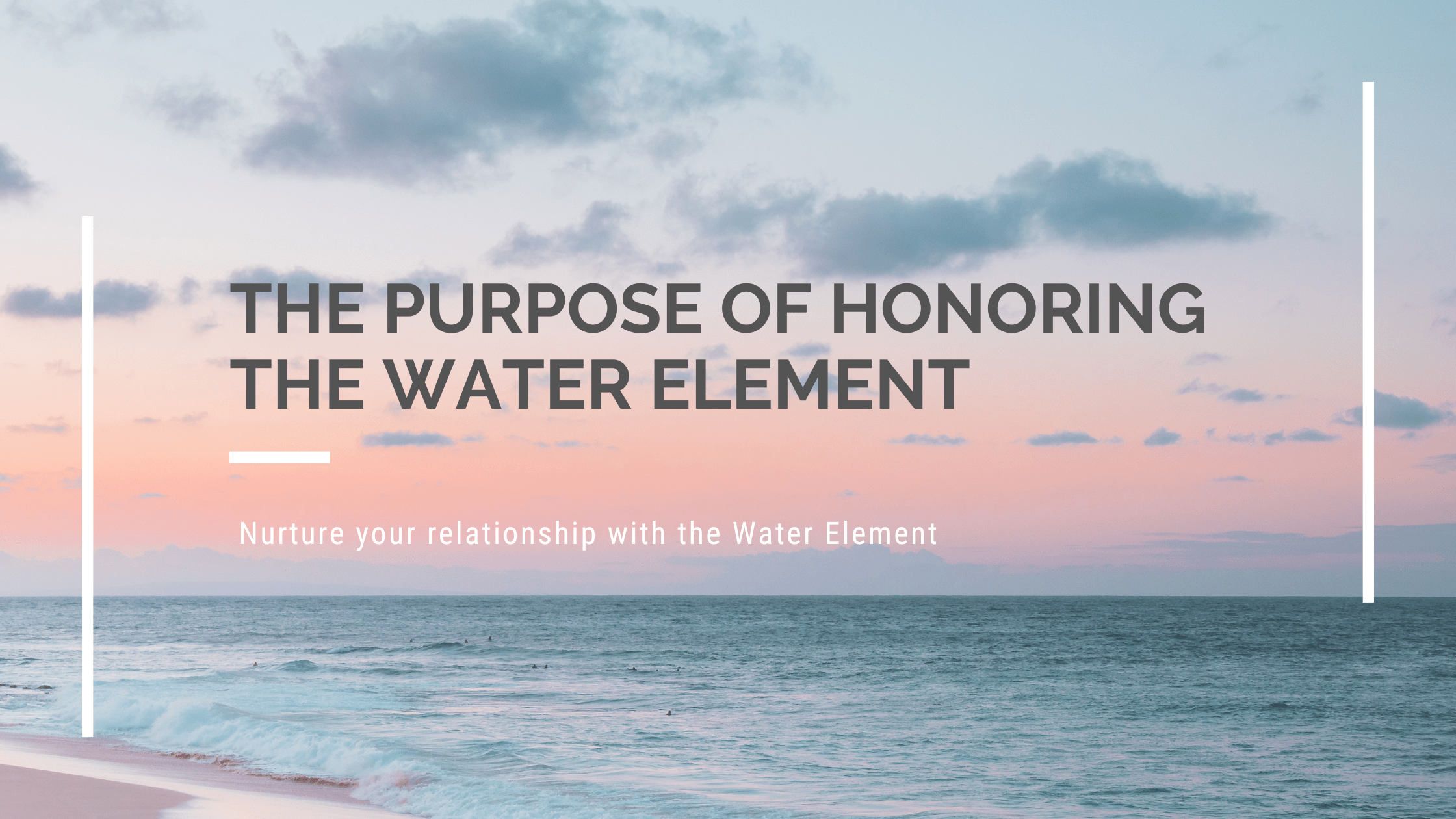 Serene beach scene at sunset highlighting themes of water element connection