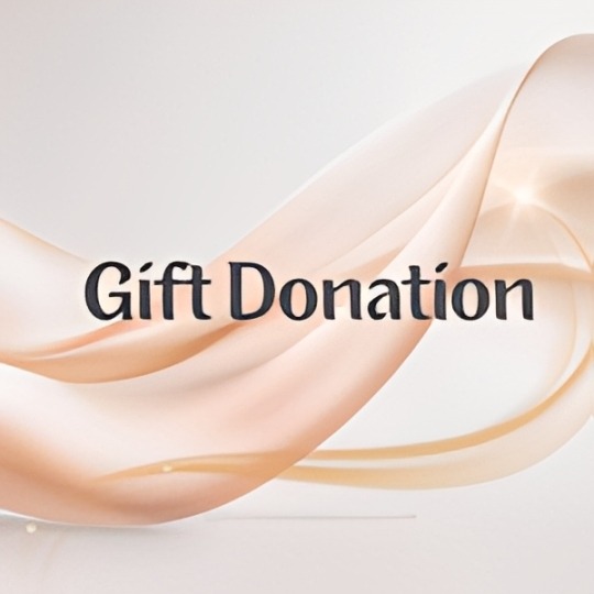 Text "Gift Donation" prominently displayed against a soft, flowing background