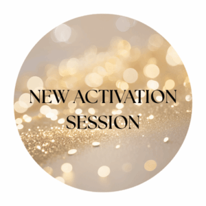 "Text reading 'NEW ACTIVATION SESSION' overlays a shimmering gold background